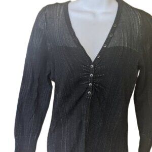 GUESS Black Long Sleeve Top Size Medium